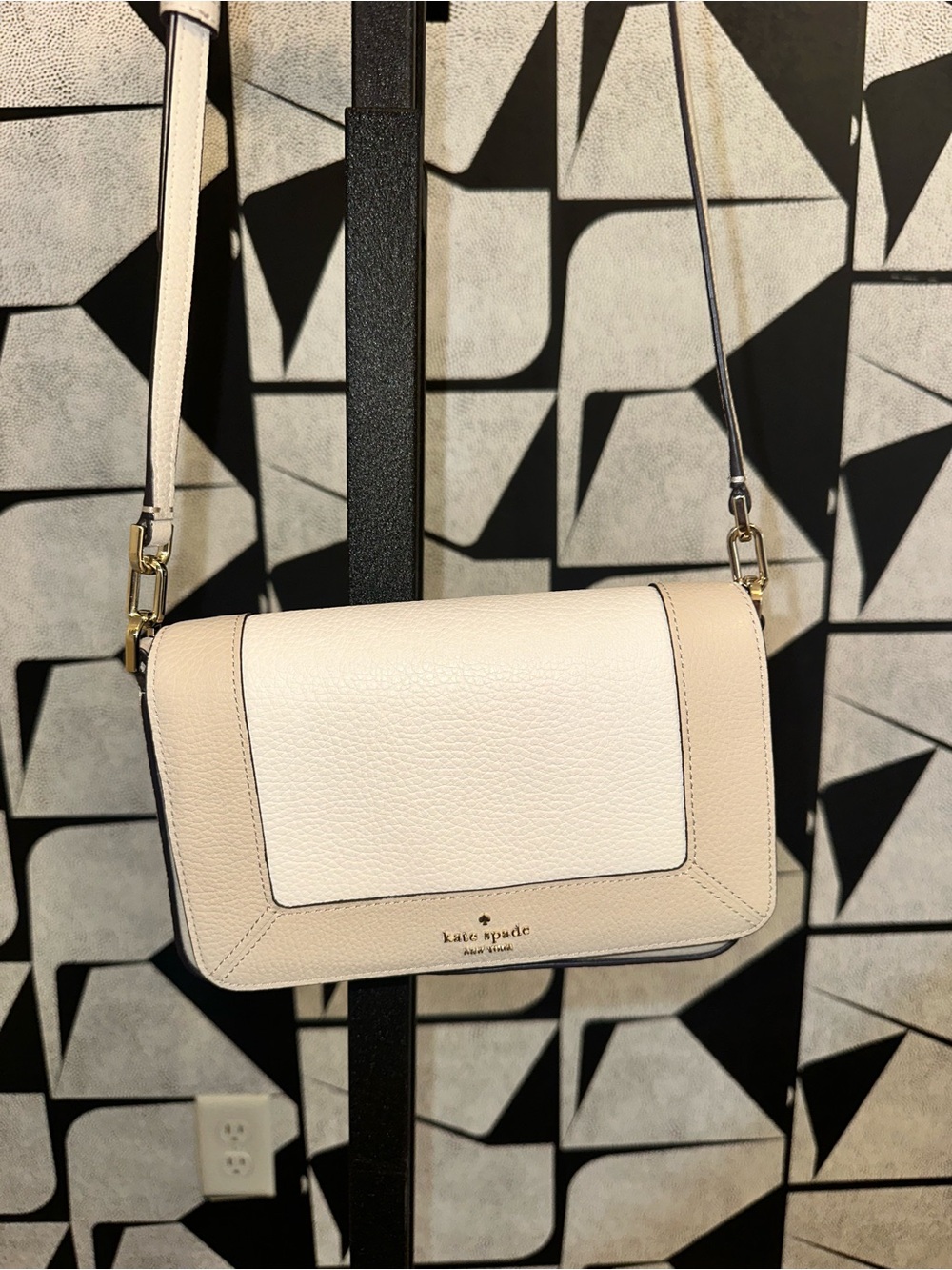kate spade Cream & Beige Pebbled Leather Crossbody